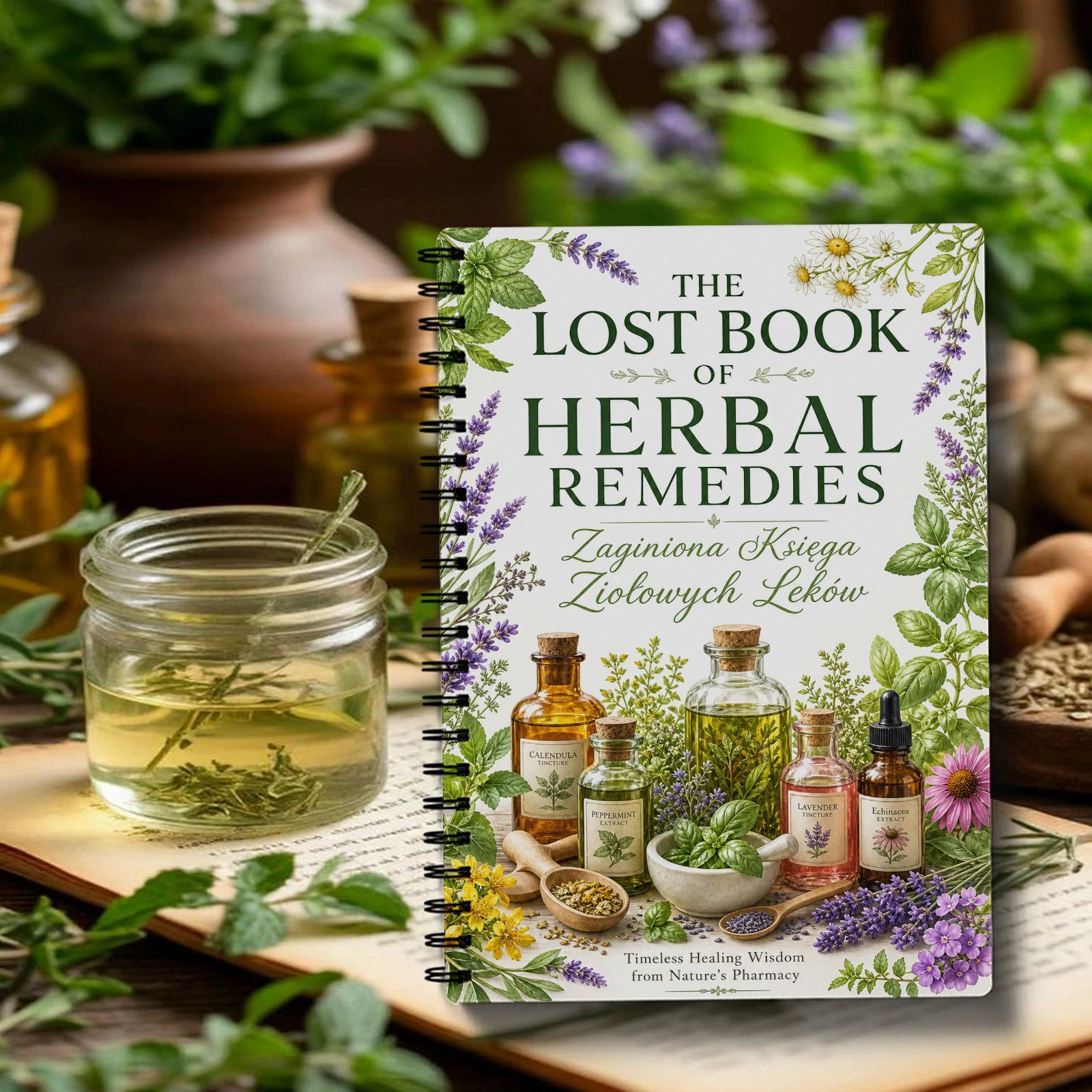 Herbal Wellness - ハーバルレメディーズ スパイラルノート ポーランド版 カバージャーナル ハーバリスト＆自然健康ノート用