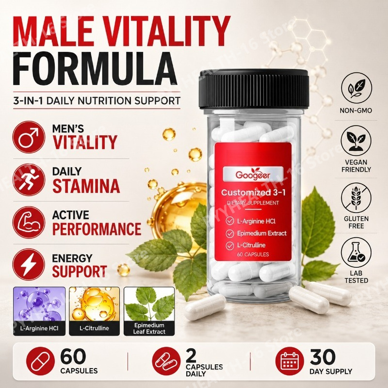 Herbal Wellness - L-アルギニンHCl、L-シトルリン、イカリソウ葉エキス配合アミノ酸ハーブブレンド、毎日の健康維持のための60カプセル