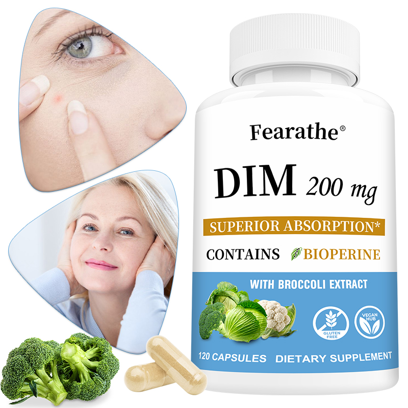 Herbal Wellness Water - DIM 200mgカプセル（バイオペリン配合）、ハーブサプリメント、男性と女性のための毎日の代謝の健康と抗酸化保護をサポート