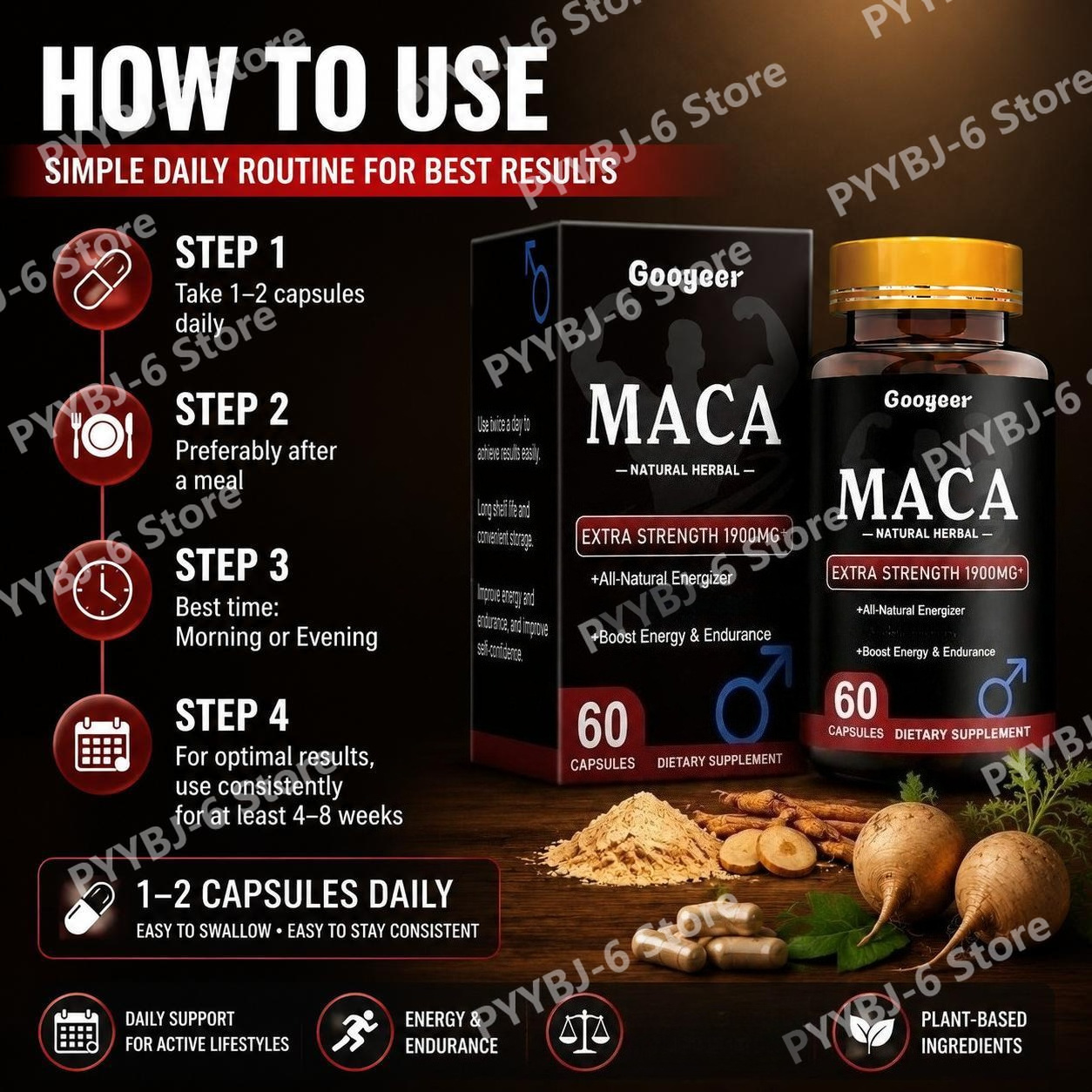 グーガー マカ カプセル（マカ、高麗人参、アシュワガンダ配合 - Valerian Root Capsule のレビューと価格