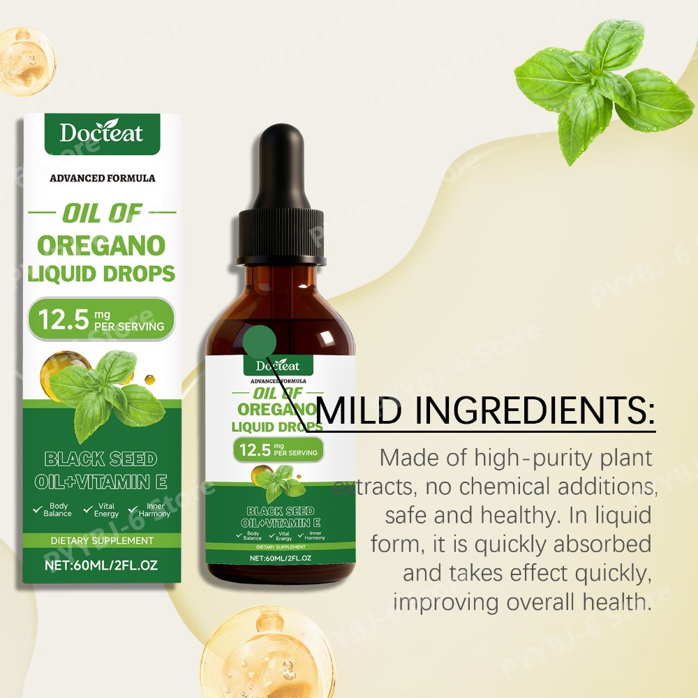 オレガノオイル液状ドロップス 60ml ブラックシードオイル - Herbal Wellness For You のレビューと価格